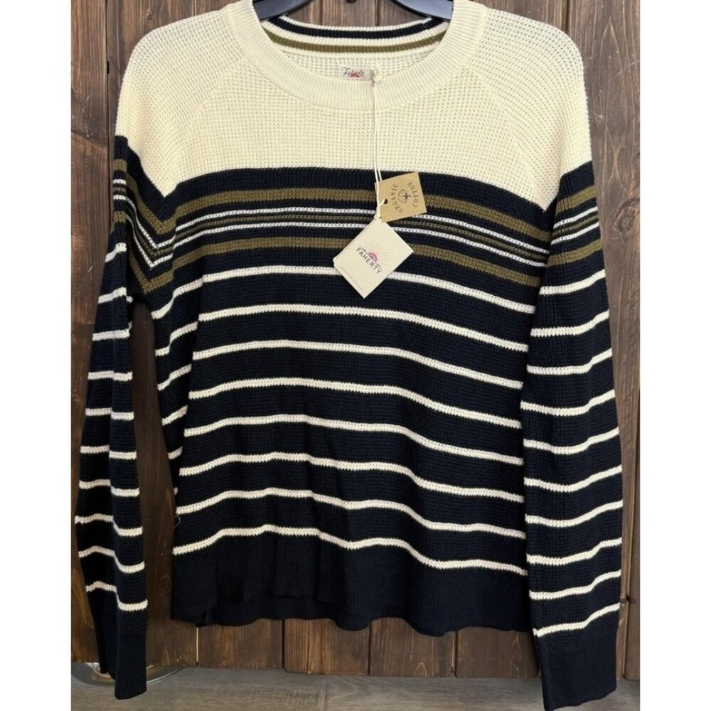 Faherty Throwback SMALL S Crew Knit Pullover Oakl… - image 2